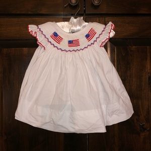 Smocked flag dress
